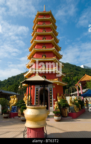 zehntausend Buddhas Pagode Tempel 10000 10 000 Kloster Man Fett AsZ Sha Tin, Hong Kong. 220 Pai Tau Dorf Siddhārtha Gautama Stockfoto