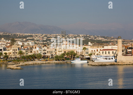 Die alten venezianischen Hafen von Rethymno, Kreta, Griechenland. Stockfoto