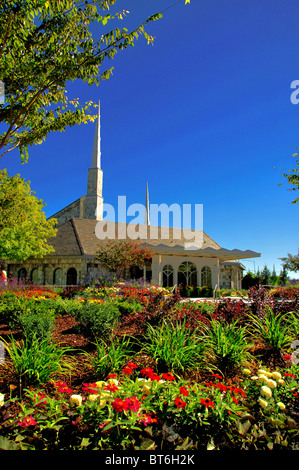 Letzten Tage heiligen Tempel, Eingang und Garten Stockfoto