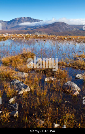 Ein Schuss von den Flanken des Canisp in Richtung Conival und Ben mehr Assynt Ausschau Stockfoto