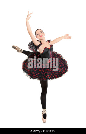 In voller Länge Portrait schöne Ballerina Tänzerin macht ein Ballett Stockfoto