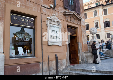 Babington Tee Zimmer British English uk Rom "Platz der spanischen" Fenster Eingang trinken Frühstück im Restaurant "Piazza di Spagna" Stockfoto