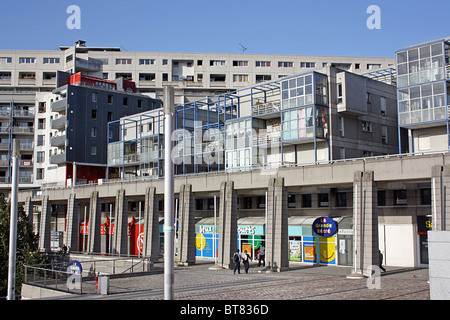 Sozialer Wohnungsbau in La Villette in Paris. Stockfoto