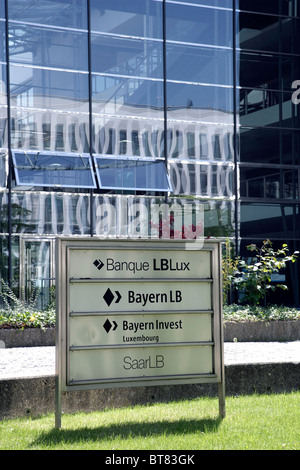 Hauptsitz von der Banque LBLux, Luxemburg Federal State Bank, bayerische Bank, Saarland Bundesrepublik Zustand Landesbank Stockfoto