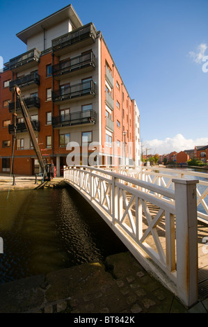 Schnitzt Croft Wohnblock im Paradies Wharf am Ashton Kanal nahe dem Stadtzentrum an der Piccadilly, Manchester, England, UK Stockfoto