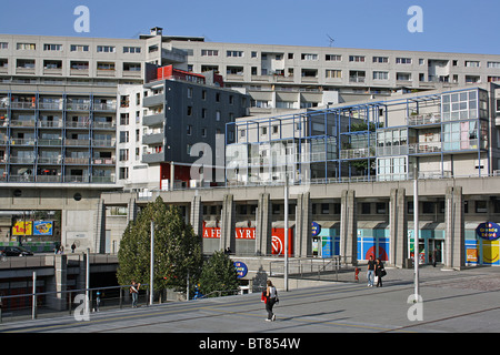 Sozialer Wohnungsbau in La Villette in Paris. Stockfoto