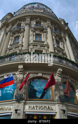 Hotel National entlang Tveskaya Straße Moskau Russland Mitteleuropa Stockfoto
