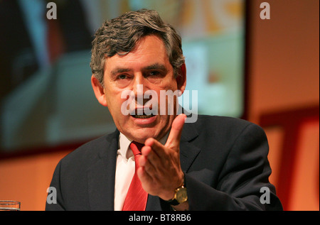 Gordon Brown spricht auf dem Kongress der TUC in Brighton.  Bild von James Boardman. Stockfoto