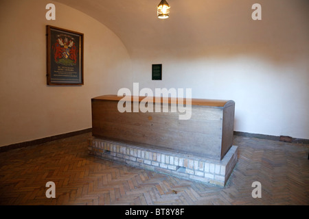 Der Earl of Bothwell Sarg in der Kapelle unter Fårevejle Kirche im Nord-westlichen Teil von Seeland, Dänemark Stockfoto