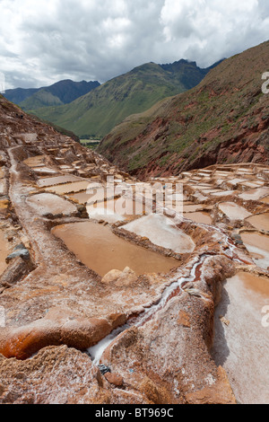 Salinen von Mara, Peru, Südamerika Stockfoto