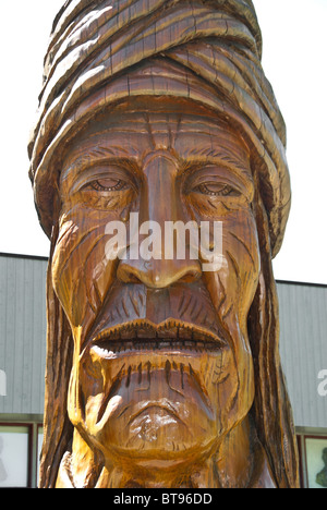 "Sequoyah" Statue # 63 von Peter Wolf Toth, Cherokee Indian Museum in Cherokee, North Carolina, USA Stockfoto