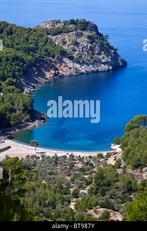 Strand Cala Tuent. Norden der Insel Mallorca (Tramuntana). Spanien Stockfoto