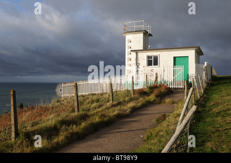 St Bees Head Fog Horn Fleswick Bay Cumbria England UK GB Stockfoto