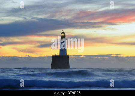 Rattray Head Leuchtturm - Winter Sunrise, Aberdeenshire, Schottland Stockfoto