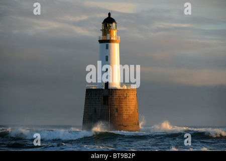 Rattray Head Leuchtturm bei Sonnenaufgang, Aberdeenshire, Schottland Stockfoto