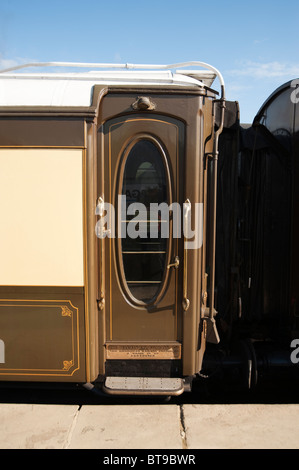 Pullman Wagen Closeup, Bluebell Railway, Sussex, England Stockfoto