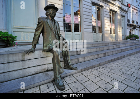 Statue von Schauspieler Komiker Romain De Coninck vor dem Minard Theater in Gent, Belgien Stockfoto