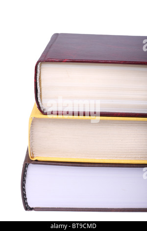 Stapel Bücher isoliert auf weißem Hintergrund Stockfoto