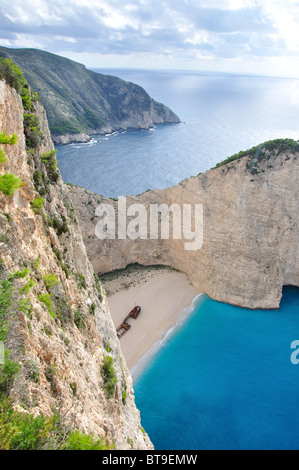 Navagio Strand (Shipwreck Bay), Zakynthos, Ionische Inseln, Griechenland Stockfoto