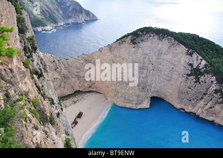 Navagio Strand (Shipwreck Bay), Zakynthos, Ionische Inseln, Griechenland Stockfoto