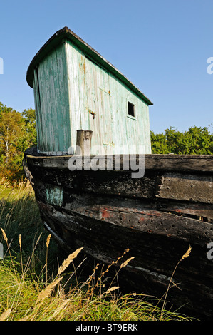 Altes Fischerboot im Museum das Museumsschiff Luise, Moenchguter Museen Museen, Göhren, Moenchgut, Insel Rügen Stockfoto