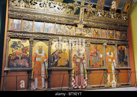 Ikonostase aus Kirche von Demetrios, byzantinisches Museum, Solomou Square, Zakynthos-Stadt, Zakynthos, Ionische Inseln, Griechenland Stockfoto
