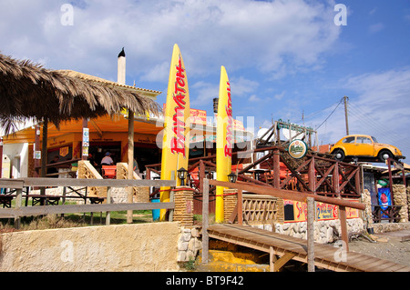 Beach Cafe, Laganas Beach, Laganas, Zakynthos (Zante), Ionische Inseln, Griechenland Stockfoto