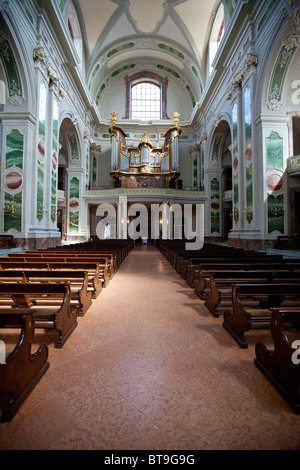 Orgel in der Jesuitenkirche, Mannheim, Rheinland-Pfalz, Deutschland, Europa Stockfoto