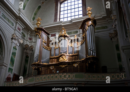 Orgel in der Jesuitenkirche, Mannheim, Rheinland-Pfalz, Deutschland, Europa Stockfoto