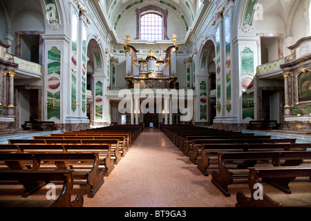 Orgel in der Jesuitenkirche, Mannheim, Rheinland-Pfalz, Deutschland, Europa Stockfoto