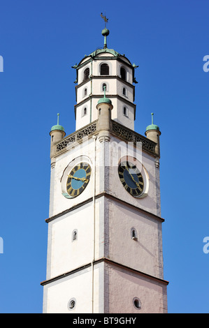 Details zu den Blaserturm-Turm in der historischen alten Stadt Ravensburg, Landkreis Ravensburg, Baden-Württemberg, Deutschland, Europa Stockfoto