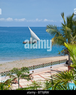 Sansibar, Stonetown.  Dhaus Shangani Ausgangspunkt, spät am Nachmittag.  Blick vom Serena Inn Hotel. Stockfoto