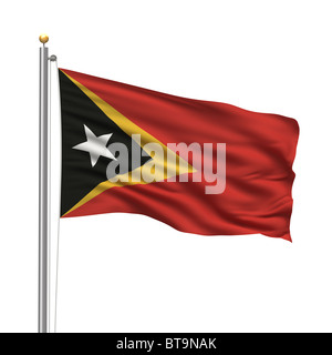 Flagge von Osttimor (Timor-Leste) Stockfoto