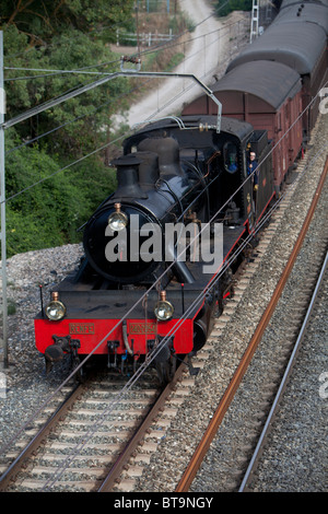 Strawberry Zug Lokomotive für Aranjuez Station gebunden Stockfoto