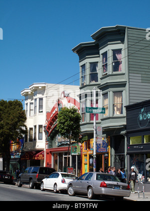 Die Haight Ashbury Viertel von San Francisco in Kalifornien, USA Stockfoto