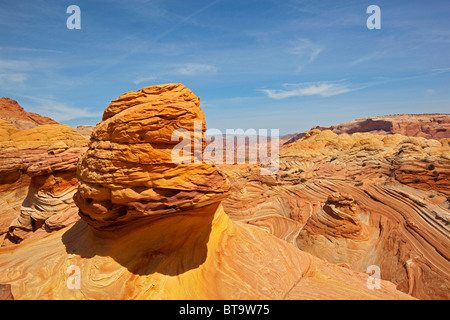 Gehirn Felsen, Felsformationen in Coyote Buttes North, Paria Canyon-Vermilion Cliffs Wilderness, Utah, Arizona, USA Stockfoto