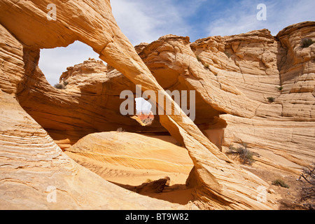 Melodie Arch, Coyote Buttes North, Paria Canyon-Vermilion Cliffs Wilderness, Utah, Arizona, USA Stockfoto