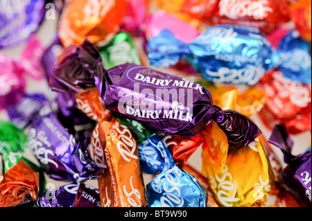 Detail der Cadbury Schokolade Süßigkeiten Stockfoto