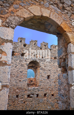 Kapetanakis mittelalterlichen Turms in Messinia, Griechenland Stockfoto