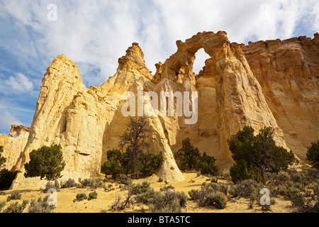 Grosvenor Arch, natürliche Arche Stein Bogen, Cottonwood Canyon Road, Utah, Amerika, Vereinigte Staaten Stockfoto