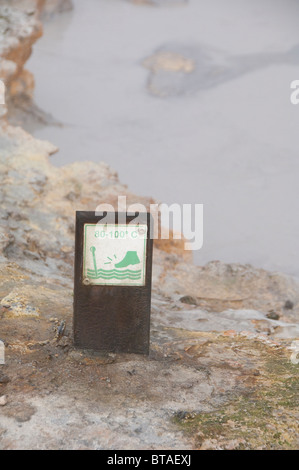 Island, Halbinsel Reykjanes, Gunnuhver. Hochtemperatur geothermischen Gebiet. Stockfoto