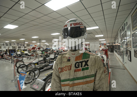 Schützende Rennanzug Don Garlits Museum des Drag Racing Ocala Florida John Kraft auf dem display Stockfoto