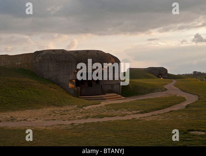 Atlantikwall deutsche Batterie Longues-Sur-mer Stockfoto