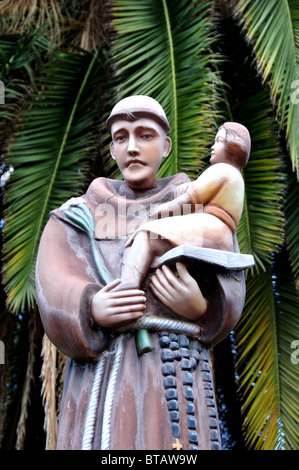 Statue des Hl. Antonius von Pala, Patron der Mission, Mission San Antonio de Pala (gegründet 1816) Stockfoto