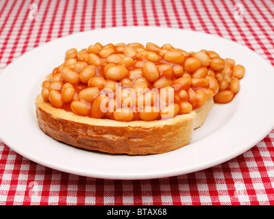 Bohnen auf Toast Stockfoto