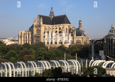 Frankreich, Paris, Kirche St. Eustache, Forum des Halles, Stockfoto