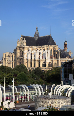 Frankreich, Paris, Kirche St. Eustache, Forum des Halles, Stockfoto