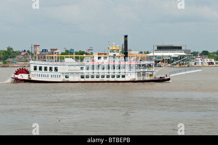 Louisiana, New Orleans, Raddampfer Creole Queen, Mississippi Fluß Sightseeing Tour Boot Stockfoto