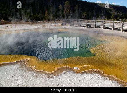 Emerald Pool Thermalquelle im Black Sand Basin im Yellowstone National Park in Wyoming, USA Stockfoto