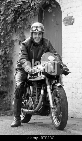 Mann auf Manx Norton 500ccm Motorrad Uk Stockfoto